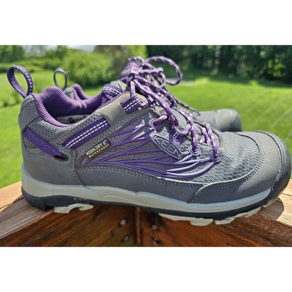 KEEN "Saltzman" Hiking Shoes Women's Size 7 Charcoal & Purple - Picture 2 of 9